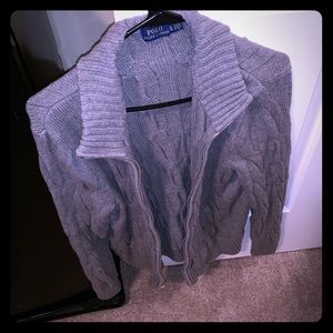SOLD Grey polo sweater